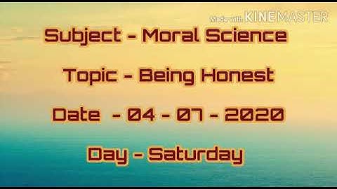 Class 1 || moral science || Being Honest (Q/A)
