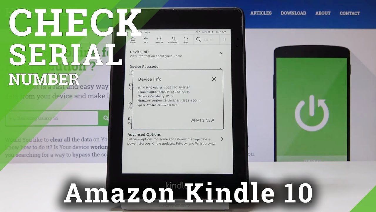 How to Check Serial Number in Amazon Kindle 10 - Locate SN - YouTube