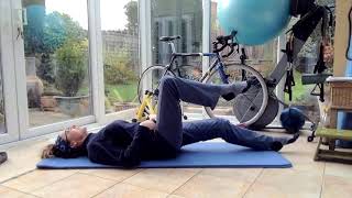 Neutral spine lying and core engagement   heel taps to leg slide supported and unsupported progressi