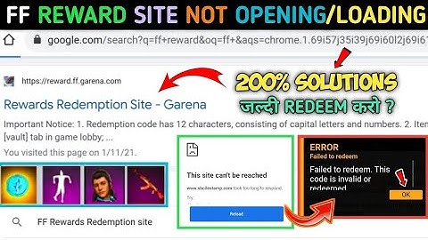 FF REWARD SITE LOADING PROBLEM | FREE FIRE REDEEM CODE NOT WORKING | REDEEM CODE PROBLEM SOLVED ||