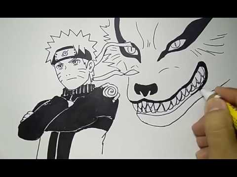 cara menggambar naruto dan kurama dengan cepat dan mudah