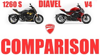 Ducati Diavel 1260S vs the 2023 Diavel V4 [ Comparison ]