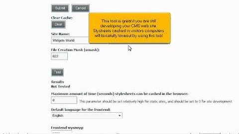 How to configure stylesheet cache timeout in CMS Made Simple - CMS Tutorials