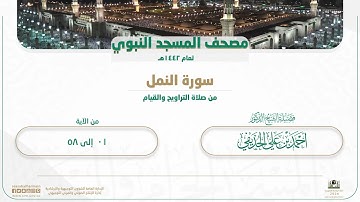 سورة النمل من صلاة التراويح والقيام بالمسجد النبوي | لعام 1442هـ