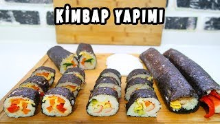Evde Kolay Ki̇mbap Tari̇fi̇ Kore Yemeği Gimbap Yapımı 김밥