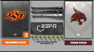 Oklahoma State vs Texas State | 2-19-2026 | College Softball Full Game Replay