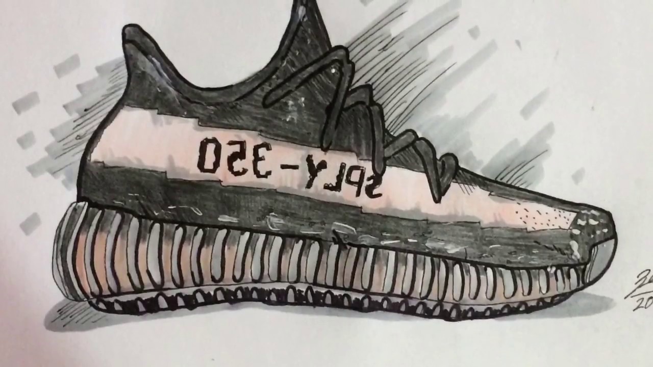 yeezy boost 350 drawing