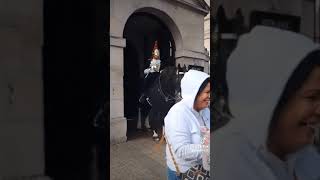 Seven times in seven minutes the kings guard shouts get off the Reins #horseguardsparade