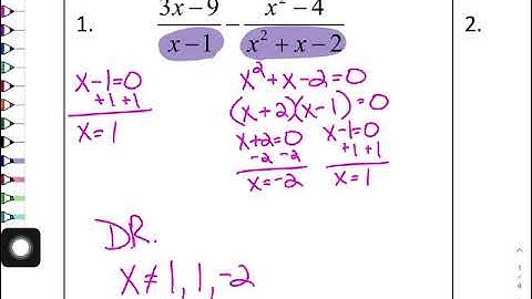 Domain Restrictions for Rational Expressions (Math 3 Unit 5 Lesson 5 Warm-Up)