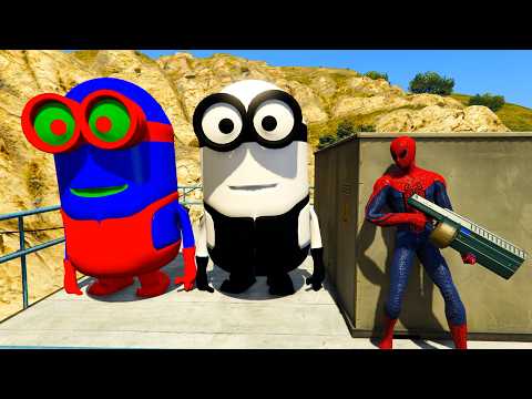GTA 5 Funny Ragdoll Spiderman vs Blue Minion Epic Episode #164
