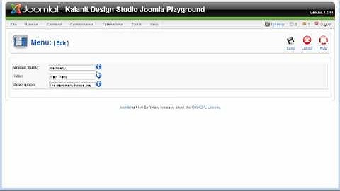 Joomla Menu Manager, Screencast #4