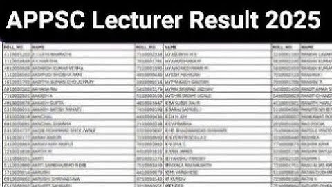 APPSC Lecturer Result 2025 Cut Off Marks, Merit List /APPSC Lecturer Result 2025 Pdf Download 