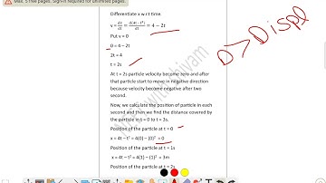 An object moves along x- axis such  that its position varying with time t is given as x =  4t – t 2