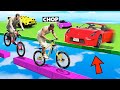 Gta 5 cars vs runners but jumping on top with chop