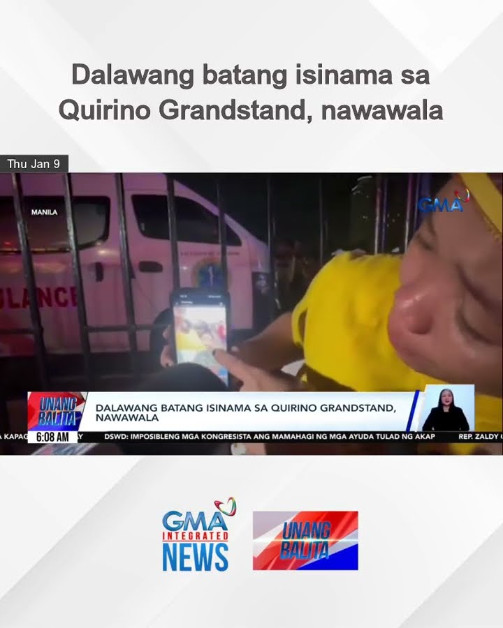 Dalawang batang isinama sa Quirino Grandstand, nawawala | Unang Balita