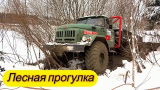 Зил 131 на ободронной резине И-159 в зимних условиях!