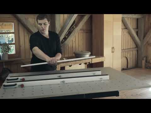 Ergonomisch arbeiten – RUWI Hubtisch HPL-Lochraster Ø 20 mm