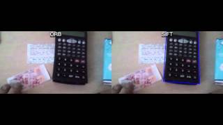 Object detection with SIFT and ORB descriptors and homography - comparison video 2