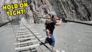 CROSSING PAKISTAN'S DEADLIEST BRIDGE  | Riding the Hussaini Suspension Bridge Zipline!