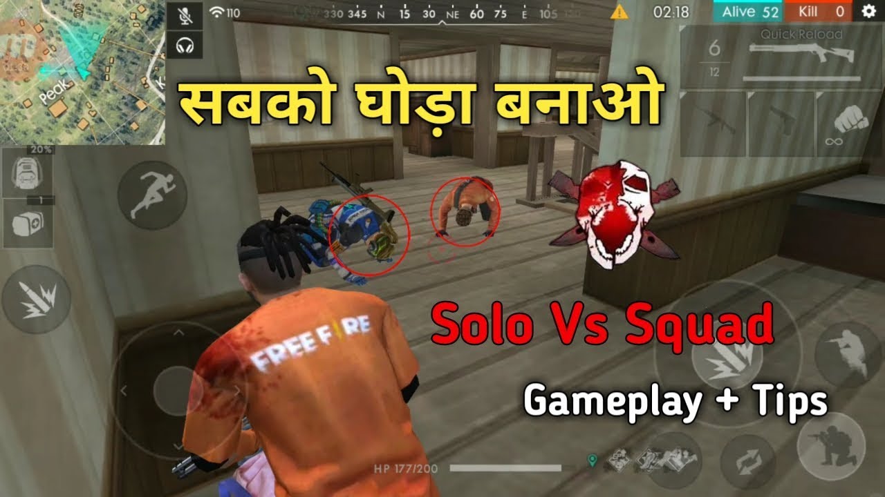 Solo Vs Squad Pro Gameplay Free Fire & Tips And Tricks In ... - 