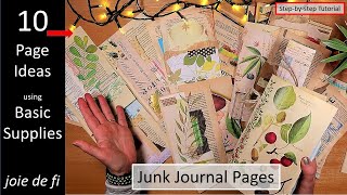 10 Pre-made Junk Journal Page Ideas Using Basic Supplies ⭐ Tutorial Easy For Beginners ✅
