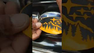 Did an overlay sticker on this scratched Subaru emblem. looks very good now 😄.#fypシ #reels #car