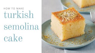 Turkish Food Recipe - How To Make Turkish Semolina Cake Revani