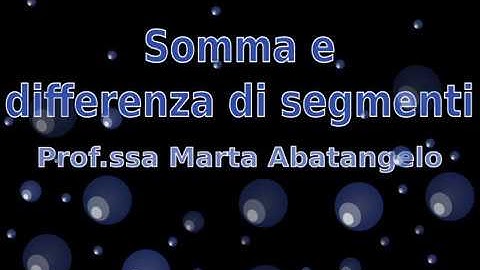 Somma e differenza di segmenti