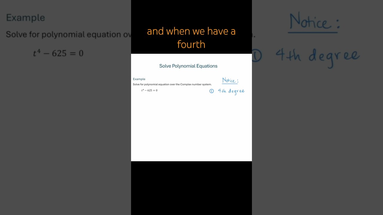 Solve 4th Degree Polynomial Equation - Use Difference of Squares