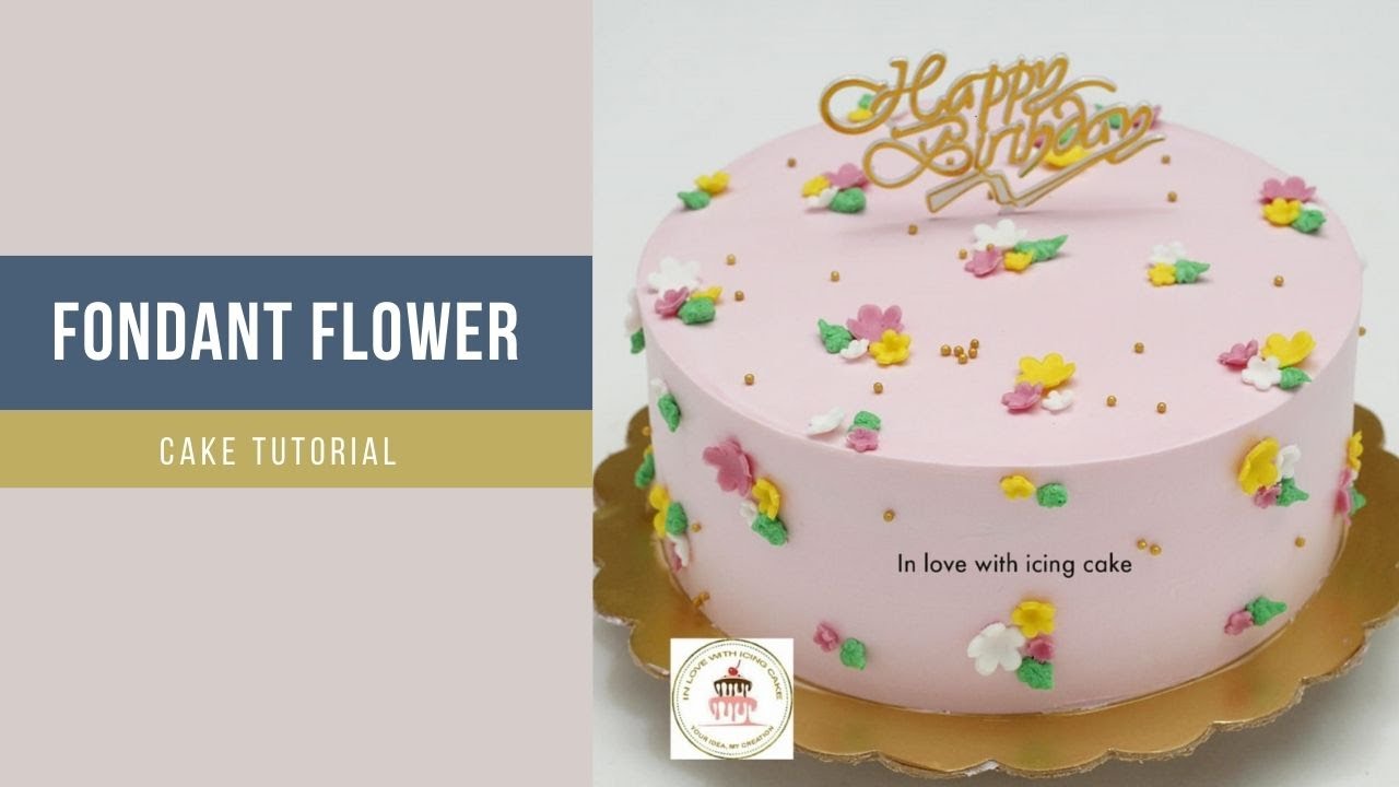 Easy Cake Decorating Ideas with Fondant Flowers /Whipped Cream Cake with Fondant Flowers