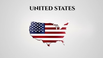United States map 3D rotation animation background video 1 hour loop