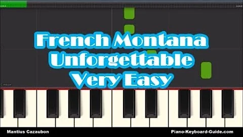 French Montana Unforgettable ft. Swae Lee Right Hand Slow Very Easy Piano Tutorial