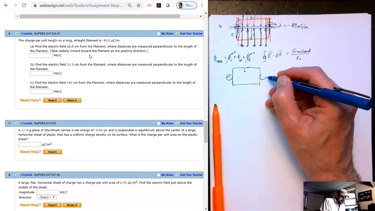 Solution to Serway and Jewett's Chapter 24 Problem #24 on Gauss' Law ...