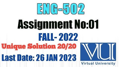 ENG 502 Assignment No.1 Solution Fall 2022 || Rizwan Bin Rafiq