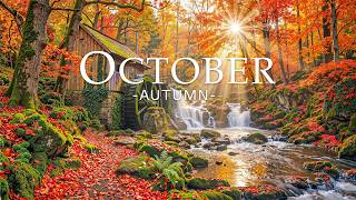 October 4K 🍁 Maple Glow | Brilliant Forests, Peaceful Lakes & Relaxing Piano Music