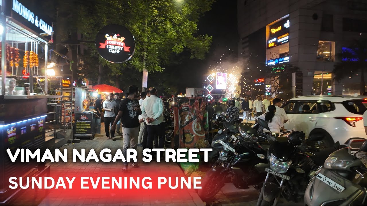 VIMAN NAGAR PUNE NIGHT WALK 2025 | NAVRATRI FIRST DAY CELEBRATION | 4K INDIA CITY WALK SUNDAY NIGHT