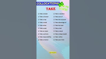 English Collocations with TAKE || Important Collocations #collocations  #take  #shorts VS ENGLISH