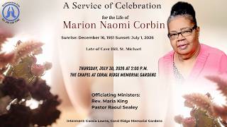 Live stream of Funeral Service and Burial for Marion Naomi Corbin
