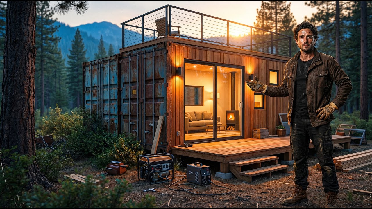 LUXURY HOUSE FROM OLD SHIPPING CONTAINER (ASMR) | survival video | Everyday Hard Work