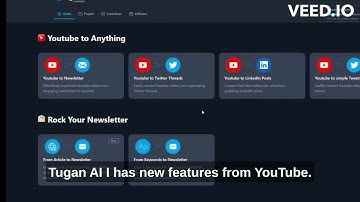Tugan AI : Youtube to thread, newsletter, tweet and post Linkedin.