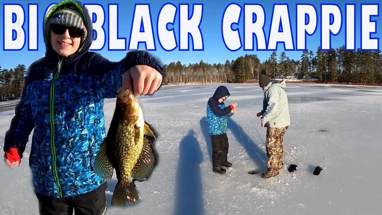 GIANT BLACK CRAPPIE Maine Ice Fishing YouTube