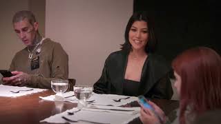 Kardashian-Barker family dinner table is only them on their phones THE KARDASHIANS