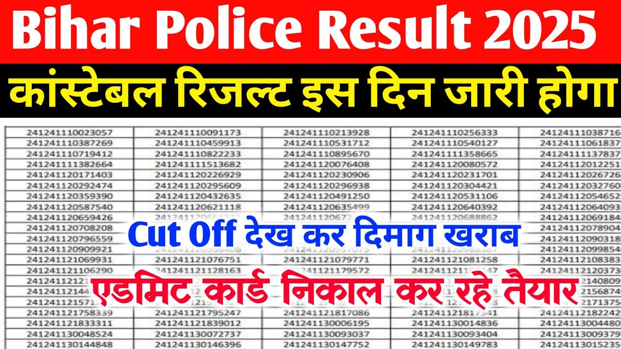 Bihar Police Result 2025 | Bihar Police Ka Result Kab Aaega 2025 ? Bihar Police Cut Off 2025