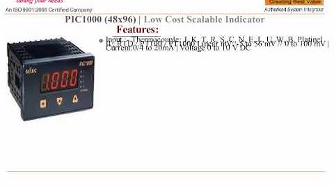 PROCESS INDICATOR DIGITAL COMMUNICATION PIC 1000 SELEC