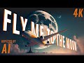 Frank sinatra  fly me to the moon but every line is an ai generated image 4k