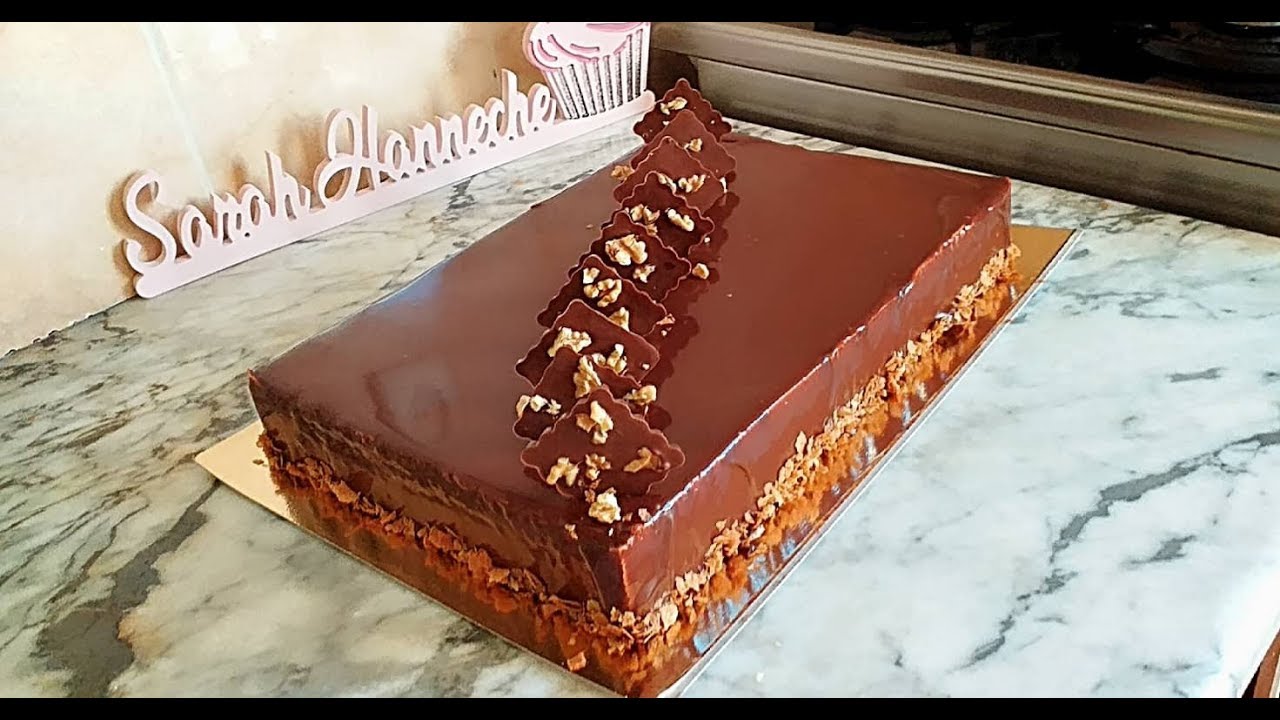 باتيسري شوكولا بالجوز  Entremet au chocolat et aux noix