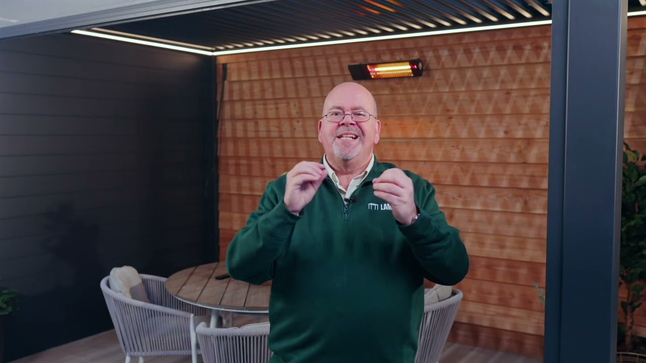 Shopping Moderator Rene Kogelman Erklärungsvideo Lamellen Terrassenüberdachung Lamella Handbedienung