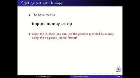 Numpy array tutorial - part 1