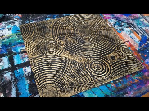 Textured Abstract Painting 3-D Art Canvas: Texturing with Modelling Paste 