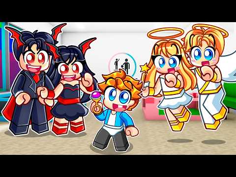 I WAS ADOPTED BY A FAMILY OF ANGELS vs. DEVILS in Roblox!